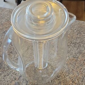 Clear Glass-Like Pitcher with Infuser